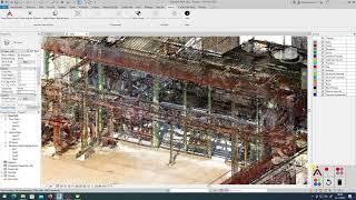 Point cloud pipe and steel in navvis with aurivus.