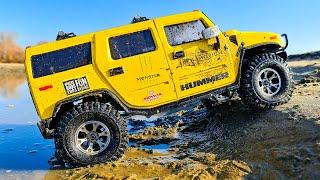 RC Car Hummer H2: Splashy Beach Run! ️ (Slow-Mo Action!)