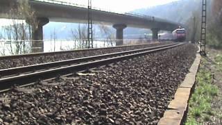 BR140 Doppeltraktion, E189, BR101, BR146, BR643, BR460 beim Unkelbachtal am Rhein