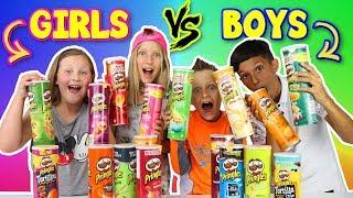 GIRLS vs BOYS Pringles Challenge!!!