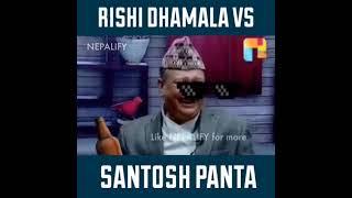 Rishi dhamala vs santosh panta /funny battle / interview