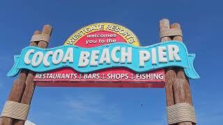 Cocoa Beach Pier 2024 Walking Tour  Beach Walk 4K ️