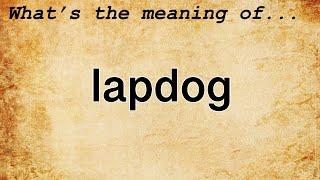 Lapdog Meaning | Definition of Lapdog