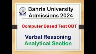 Bahria University Entrance Test 2024: Complete Verbal Reasoning and Analytical Section Guide