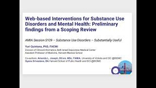 Web-based Interventions for Substance Use Disorders and Mental Health