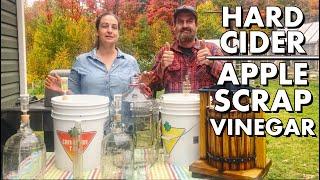 Racking Our Hard Cider & Pressing Our Apple Scrap Vinegar Pulp