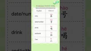  Follow me to learn Chinese #mandarin #very#date/number#drink#and/with#Two