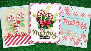 Intro to Cute Candy Canes & Peppermint Border + 3 cards from start to finish