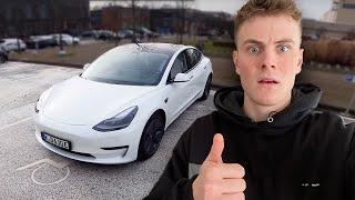 ERSTE Fahrt in meinem 460PS TESLA (Model 3) | DAVE