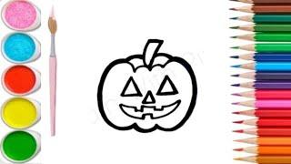 How to draw a Halloween pumpkin /Easy drawing/simple drawing ideas for beginners