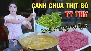 Ty Thy chia sẻ công thức nấu canh chua thịt bò - Ty Thy Vlog Gỏi đu đủ