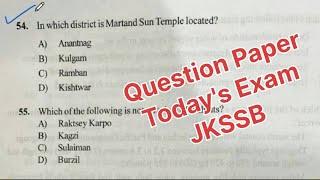 General Knowledge of Jammu and Kashmir || Important Questions || Solved Question Paper #JKSSB