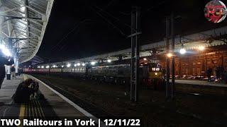 TWO Railtours at York (47828 + 47614 "The Statesman" + 40145 "The Whistling Geordie") 12/10/22