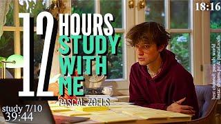 LIVE | 12-HOUR study with me  rain sounds & pomodoro timer 60 & 10