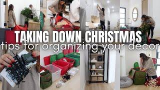 ULTIMATE CHRISTMAS DECOR TAKEDOWN | TIPS + TOOLS FOR ORGANIZING CHRISTMAS DECOR | CHRISTMAS ORGANIZE