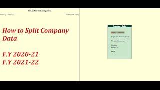 SPLIT TALLY DATA | SPLIT COMPANY DATA IN TALLY ERP 9 ENGLISH | TALLY TRAINING |