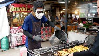 Thai Street Food Market in Rural Northeast Thailand Korat Nakhon Ratchasima Isan No Tourists!