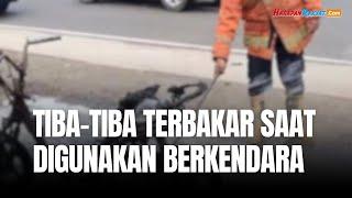 Motor Tiba-tiba Terbakar Saat Digunakan Berkendara di Kota Banjar