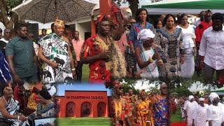 Ga Mantse & Prez Akufo-Addo's Beautiful Rebecca Arrived as Commissioning Newly modified Ga Palace