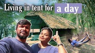 We lived in குடிசை வீடு for a day | Kabini vlogs Tent house