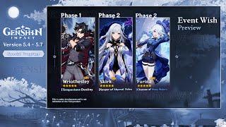 HUGE UPDATE! VERSION 5.4 - 5.7 BANNER ROADMAP! (Wriothesley, Furina) + GIVEAWAY - Genshin Impact