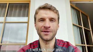 Thomas Müller bids farewell to David Alaba 