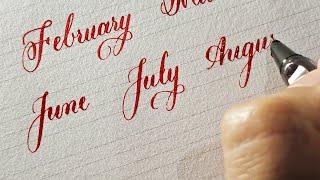 Names of the months in Cursive handwriting | Cursive handwriting practice