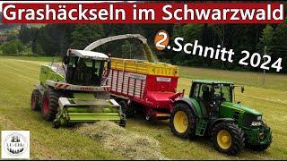 2. Schnitt 2024 Grashäckseln mit CLAAS Jaguar Feldhäcksler & John Deere 6830 mit Pöttinger Faro 4010