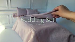 DIY Miniature Bedding Set | Easy Tutorial | Barbie Furniture | Dollhouse Furniture