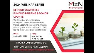 Second Quarterly Funding Briefing & Donor Update