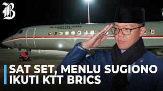 Momen Menlu Sugiono Tiba di Rusia Menggunakan Pesawat Jet TNI AU