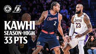 Kawhi Leonard Season-High 33 PTS & 10 REB vs. Lakers Highlights | LA Clippers