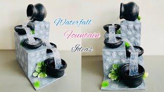 Waterfall fountain showpiece ideas | Old diya reuse | Home decor ideas