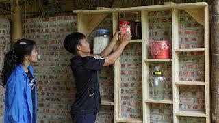Pao makes wooden shelves to decorate the kitchen and his daily journey to make a living