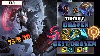 ENG SUB【Vincent Draven】S12 CN Best Draven Vs Ezreal |  25 Kills