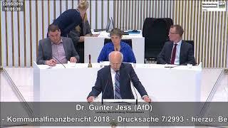 Gunter Jess: Finanzielle Handlungsfähigkeit der kleinen Gemeinden sichern!