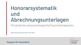 Veranstaltung: Honorarsystematik und Abrechnungsunterlagen für Psychotherapeuten vom 04.12.2024