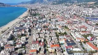 Alanya oba göl havadan dron görüntüsü