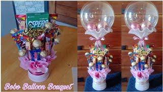 Bobo balloon bouquet chocolate bouquet #diybouquet #chocolatebouquet #giftideas