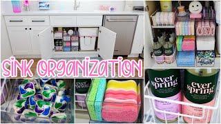 KITCHEN ORGANIZATION | HOW TO ORGANIZE UNDER THE KITCHEN SINK | KITCHEN SINK ORGANIZATION IDEAS