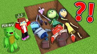 JJ and Mikey Found Buried Joy , Disgust , Fear , Anger in Minecraft Maizen ! Challenge from Maizen