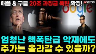 (힐링여행자 미국 주식 브리핑) 애플 21조, 구글 3조 과징금 폭탄 확정! 빅테크 때려잡는 엄청난 악재에도 대장주들의 주가는 다시 오를 수 있을까?