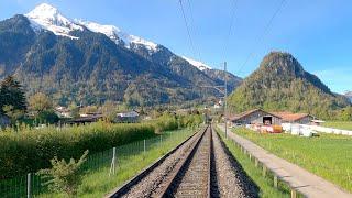  4K  Spiez - Zweisimmen cab ride, Switzerland [05.2021] Führerstandsmitfahrt Simmentalbahn