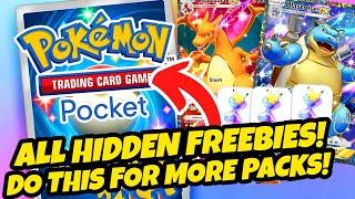 *HOW TO GET ALL HIDDEN & SECRET FREEBIES!* + DO THIS FOR MORE FREE PACKS (Pokemon TCG Pocket Guide