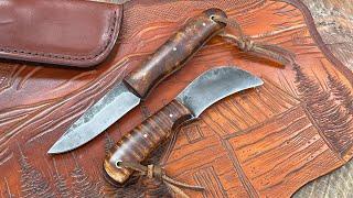 The hawkbill knife. Knives for the wilderness & unique leather.