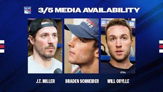 NYR vs WSH: J.T. Miller, Braden Schneider & Will Cuylle Pregame Media Availability | Mar. 5, 2025