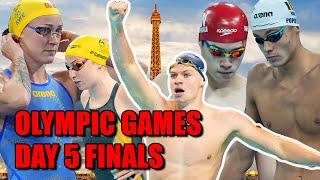 2024 OLYMPIC GAMES | Swimming Day 5 Finals LIVE | Leon's Big Double + Men's & Women's 100 Free