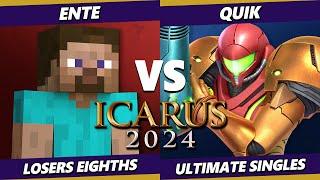 ICARUS 2024 TOP 8 - Ente (Steve) Vs. quiK (Samus) Smash Ultimate - SSBU