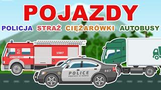 Samochody bajka dla dzieci - Policja - Straż pożarna - Ciężarówka - Autobus - KIDSOLANDIA TV