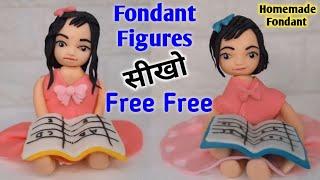 Fondant Figures tutorial | How to Make fondant girl | How to Make fondant topper | Homemade fondant